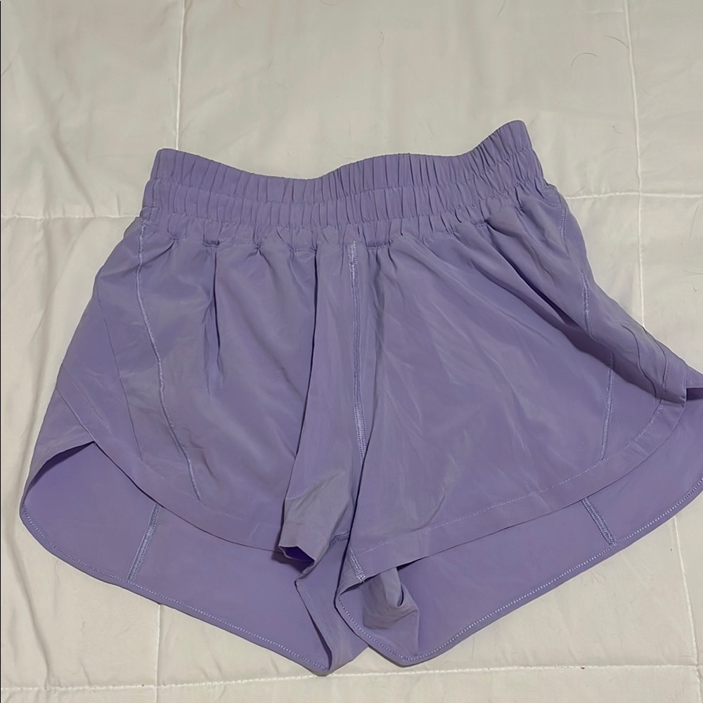Lululemon Track That High Rise Short 3”; Lilac Smoke